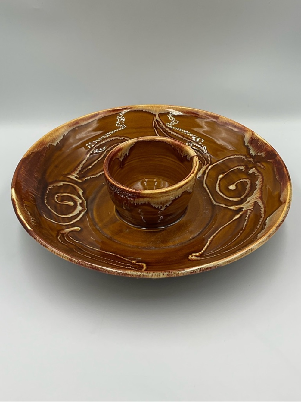 Vintage Dryden Pottery “Ozark Frontier” Original 1pc Chip and Dip Bowl